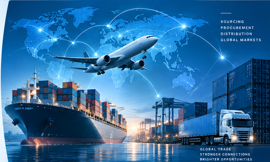 Global sourcing, logistics, distribution, and international trade network